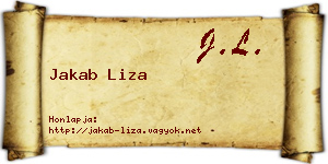 Jakab Liza névjegykártya